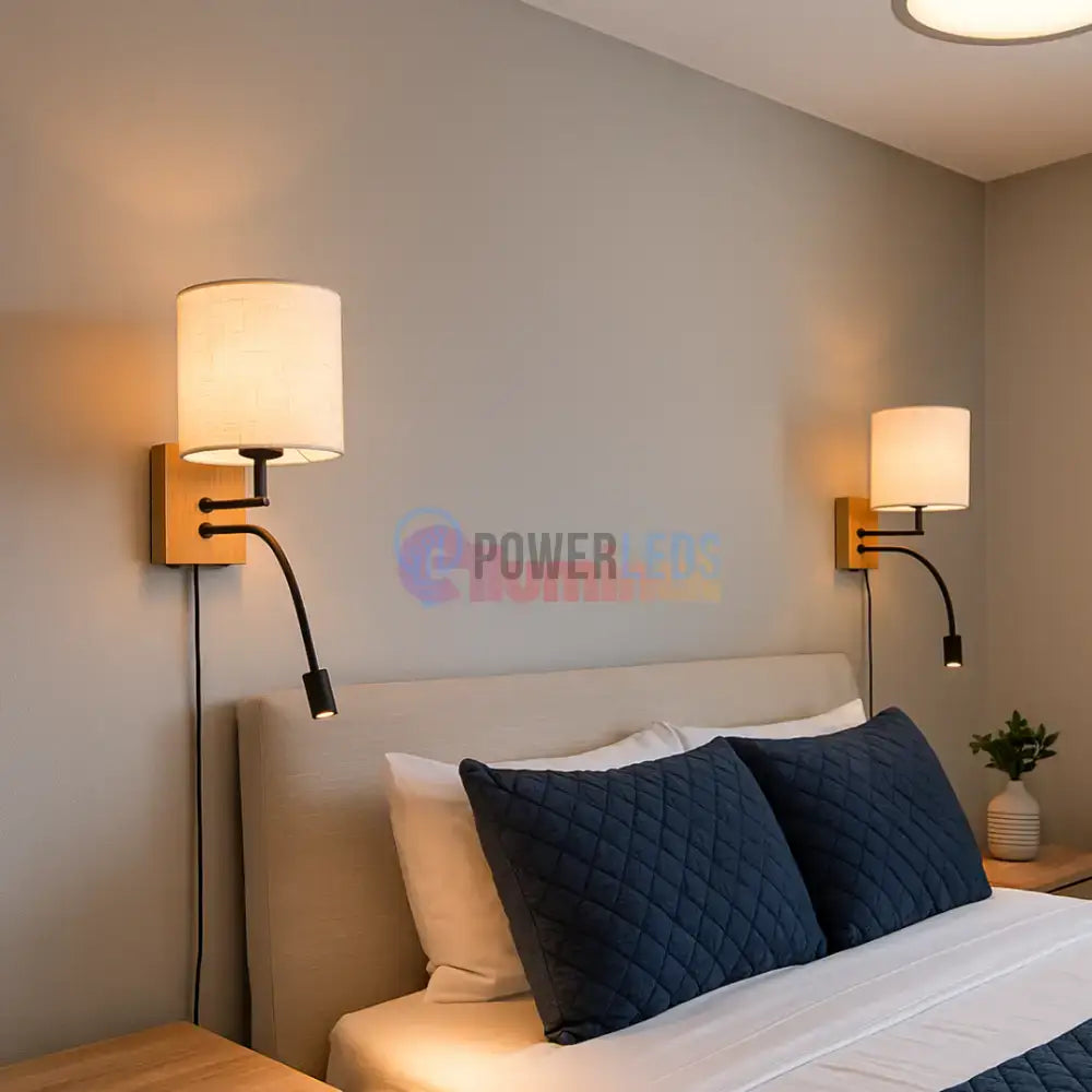 Aplica 1x E27 si LED NILAM Wood powerleds.ro
