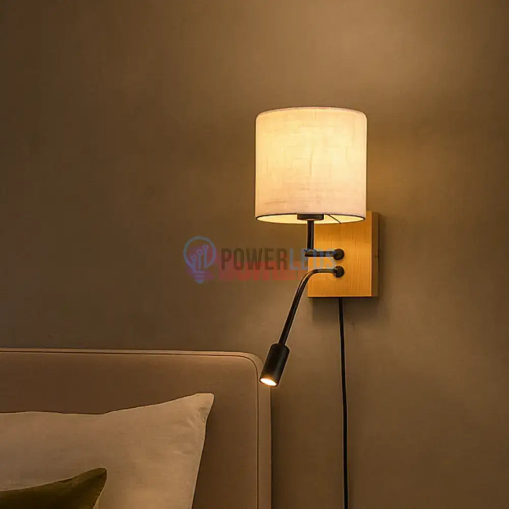 Aplica 1x E27 si LED NILAM Wood powerleds.ro