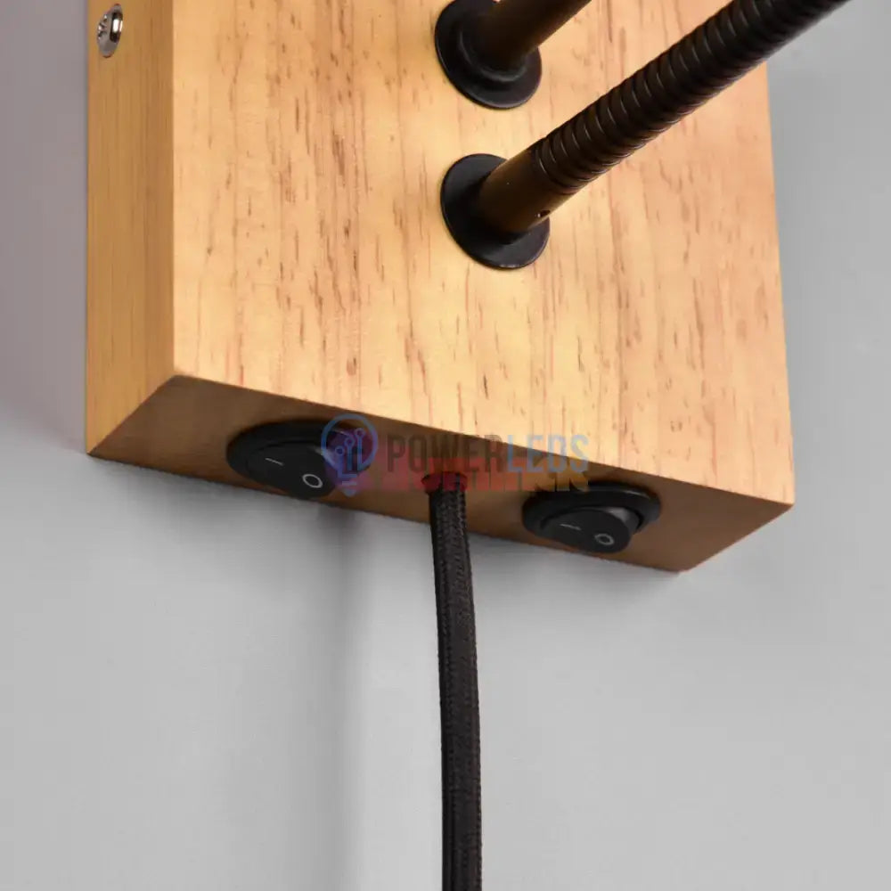 Aplica 1x E27 si LED NILAM Wood powerleds.ro