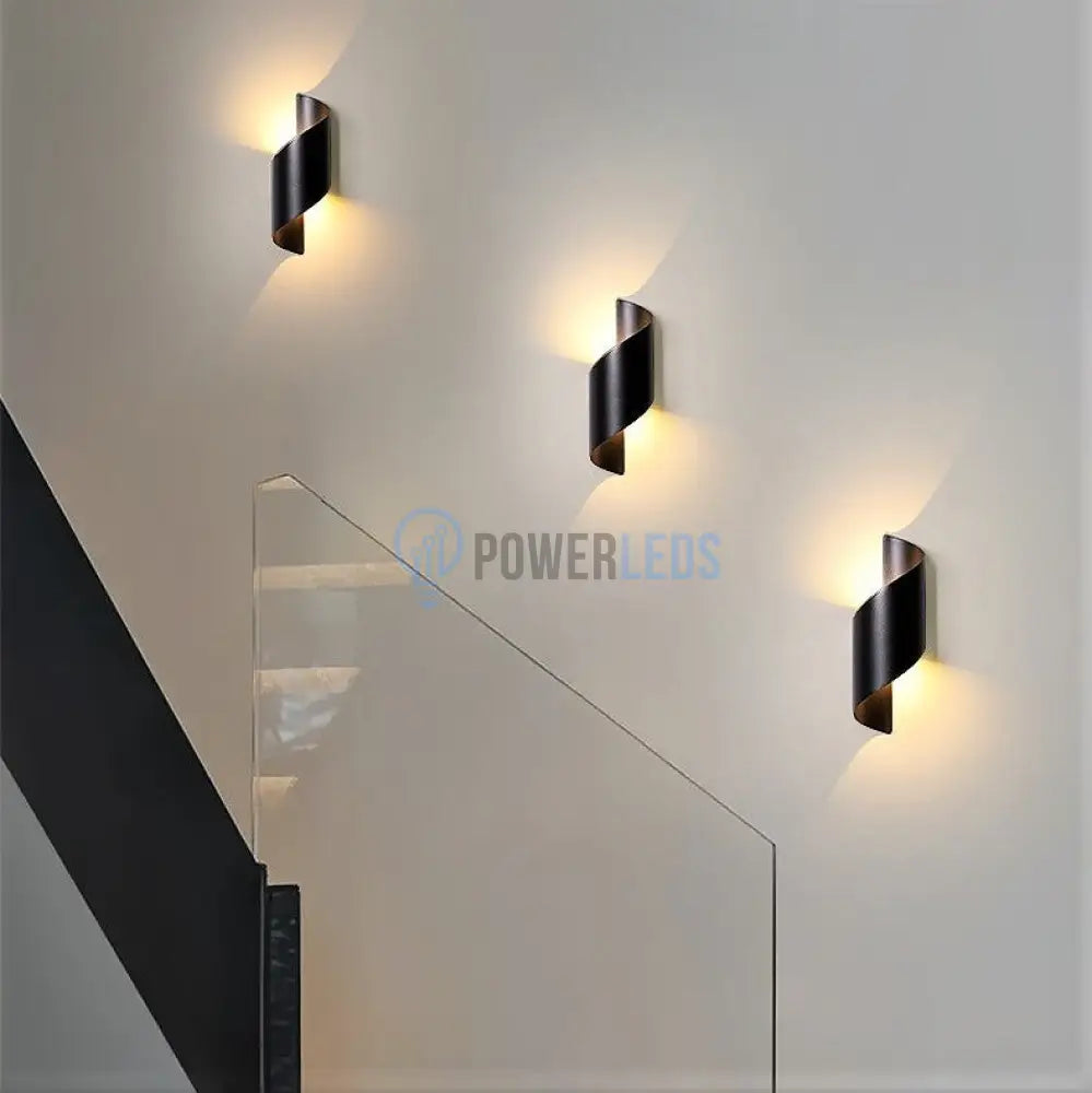 Aplica Led Exterior 10W Spirala Neagra Wall Light Fixtures