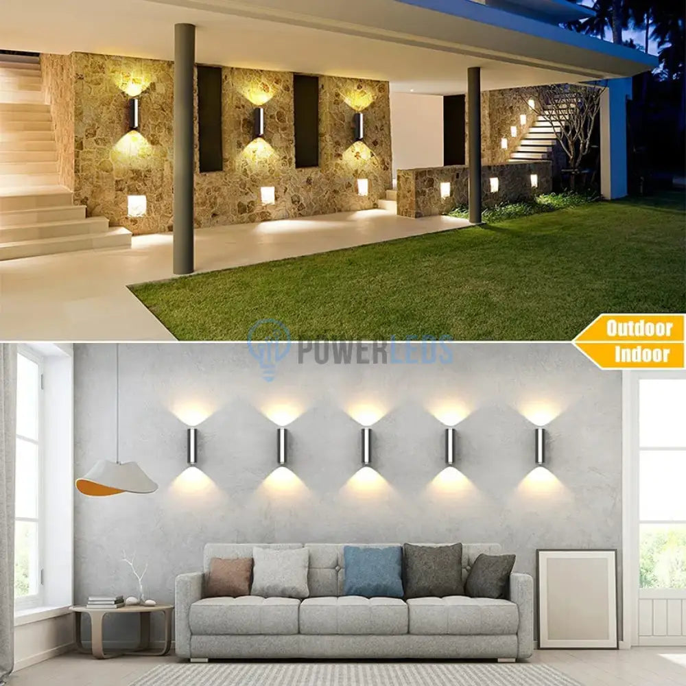 Aplica Led Exterior 12W Neagra Iluminare 3 Unghiuri Wall Light Fixtures