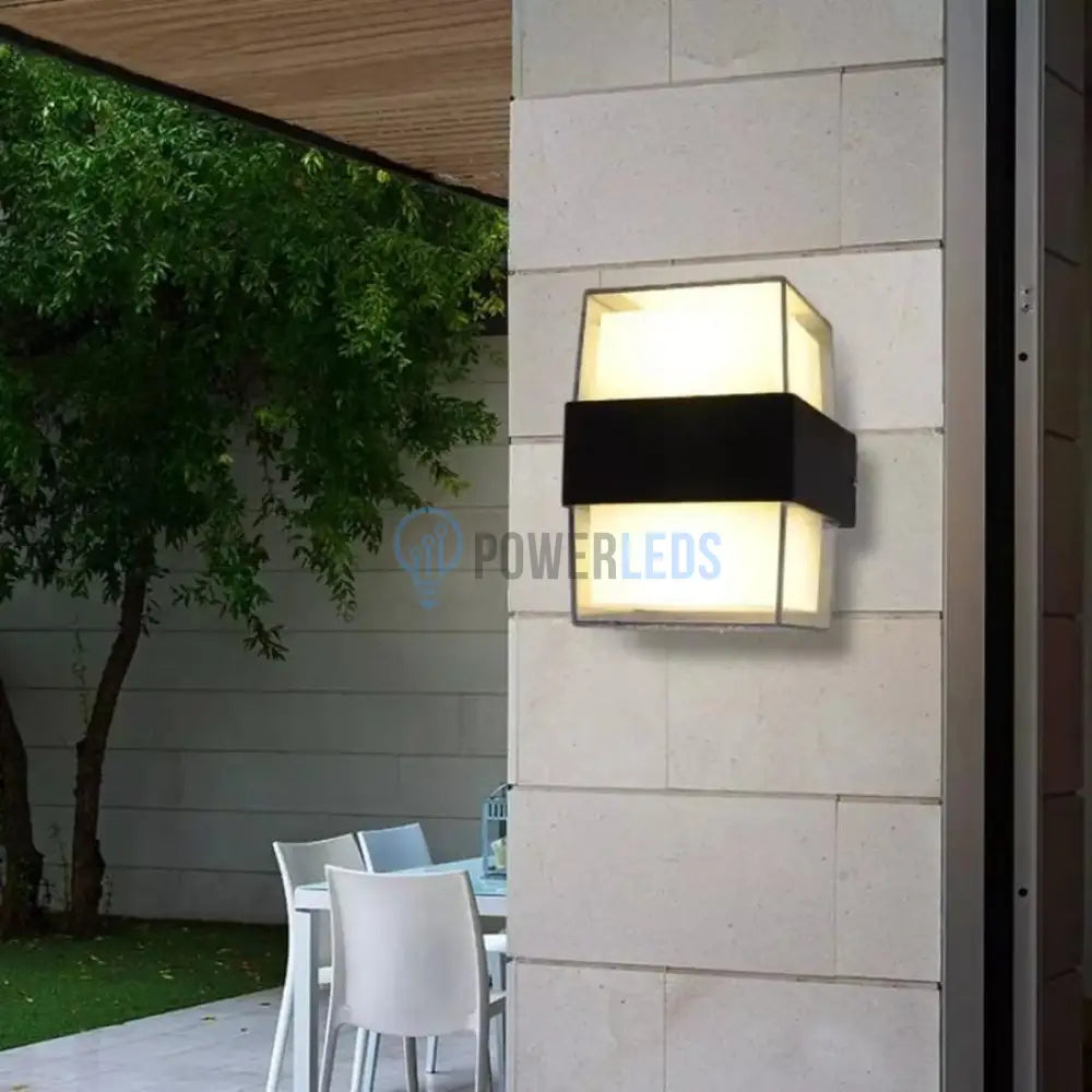 Aplica Led Exterior 12W Neagra Kuga Square Echivalent 100W Wall Light Fixtures