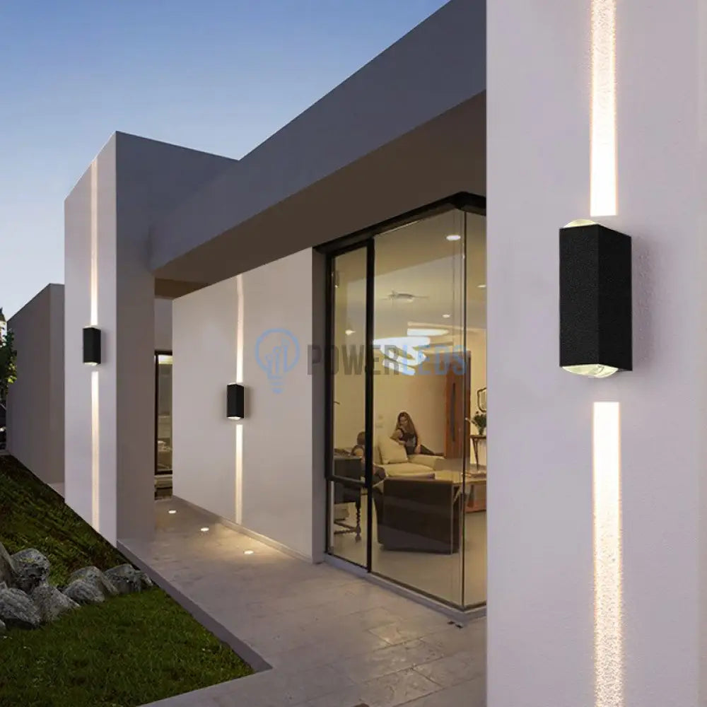 Aplica Led Exterior 2X3W Lines Neagra Wall Light Fixtures