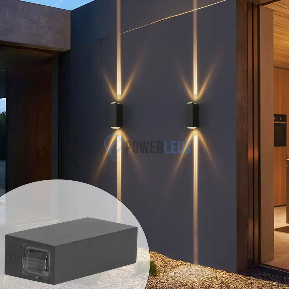 Aplica Led Exterior 2X3W Lines Neagra Wall Light Fixtures