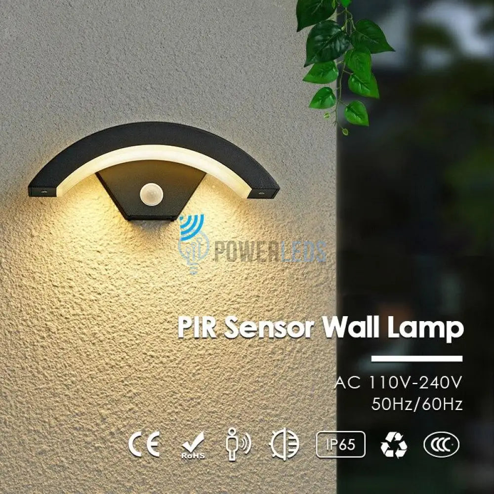 Aplica Led Exterior Dynamic Senzor 24W Neagra Wall Light Fixtures