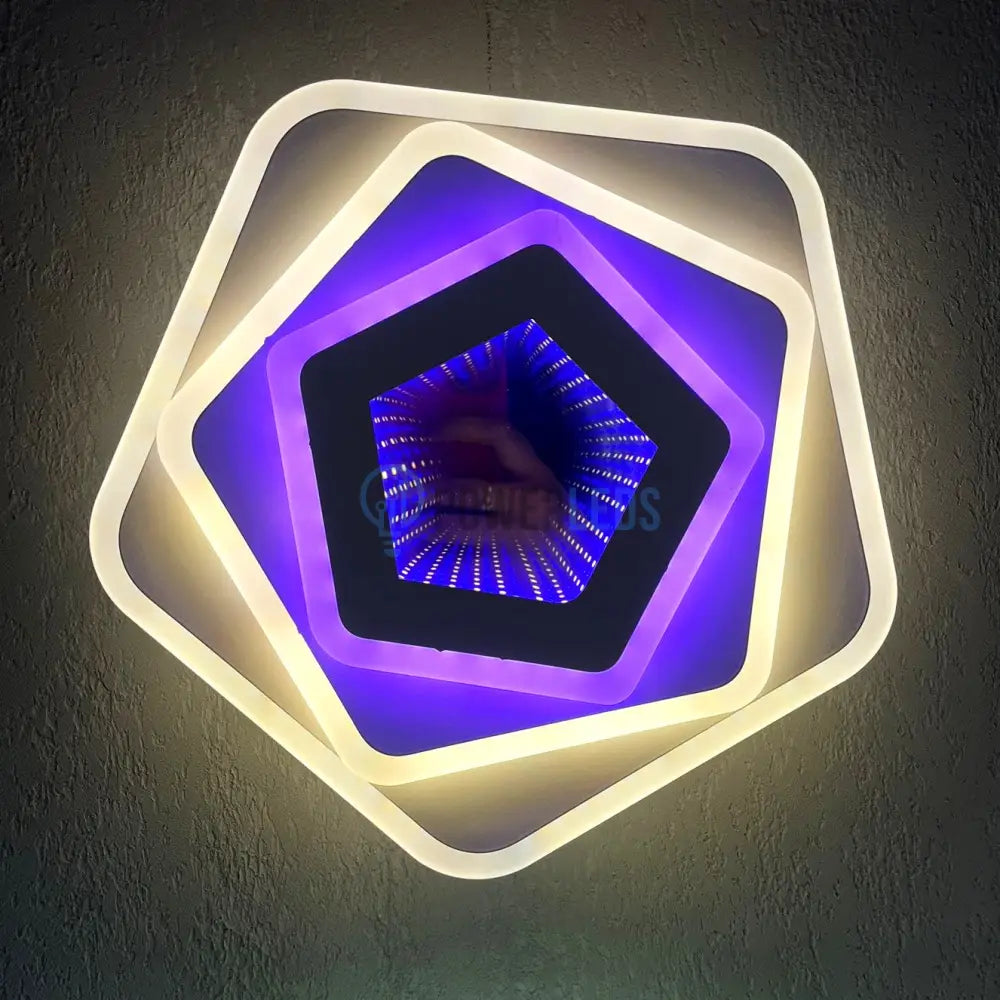 Aplica Led Galaxy 3D Pentagon Rgb Echivalent 300W Lighting Fixtures