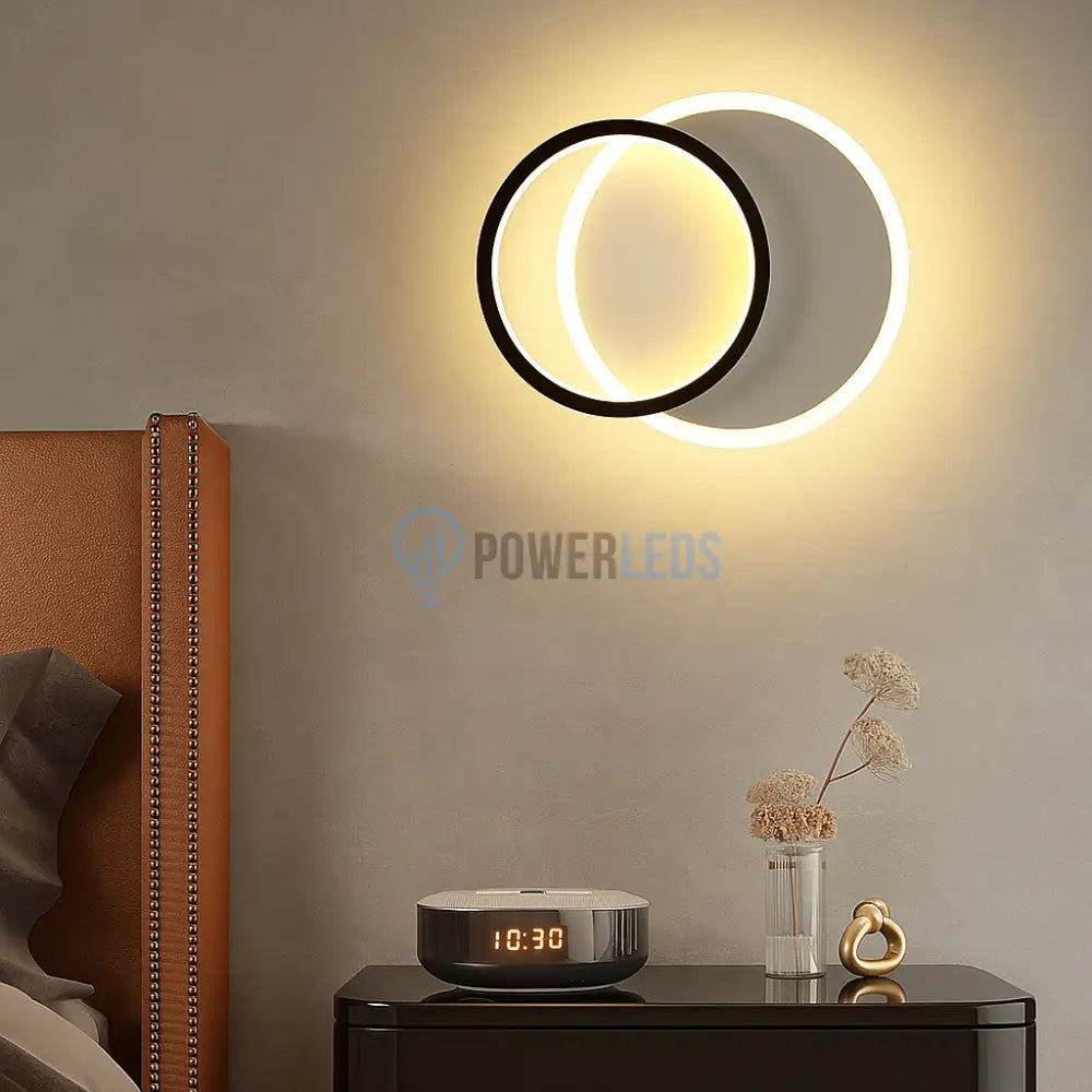 Aplica LED KARO ROUND 24W Black & White Echivalent 2400 lm Wall Light Fixtures