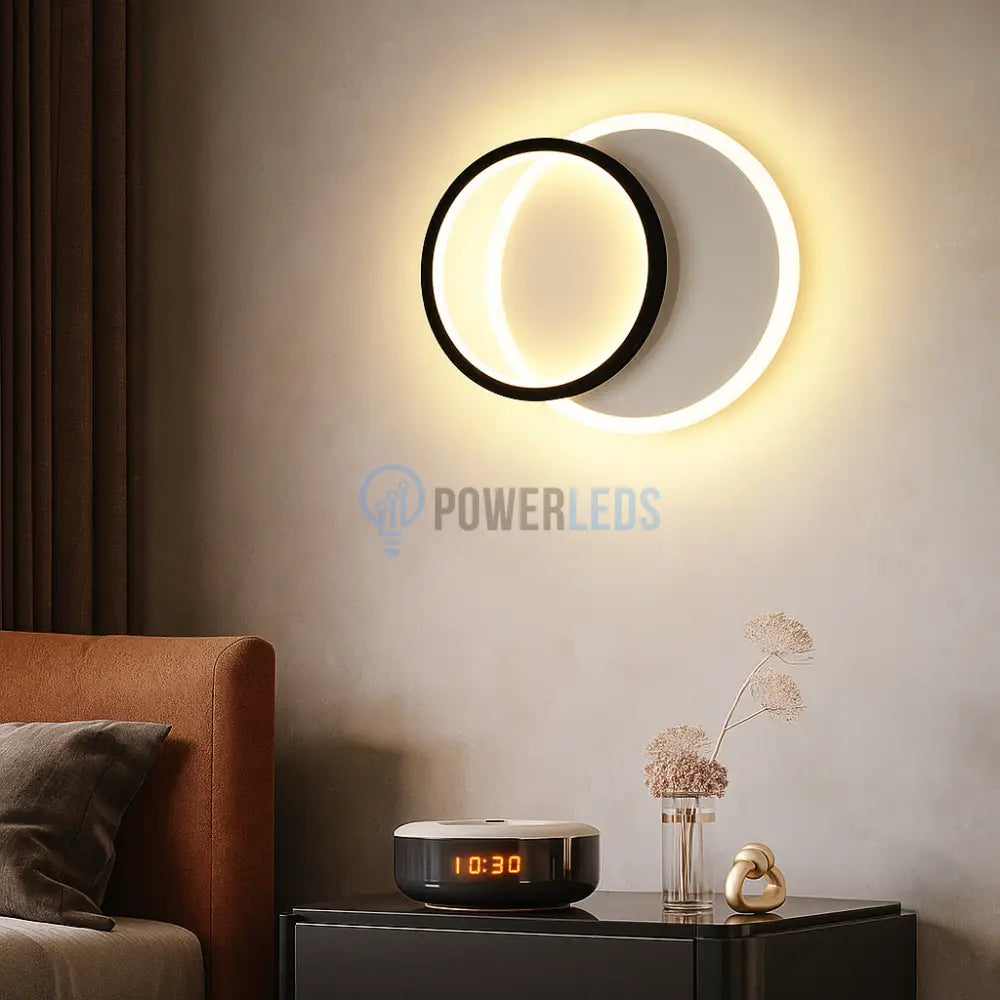 Aplica LED KARO ROUND 24W Black & White Echivalent 2400 lm Wall Light Fixtures