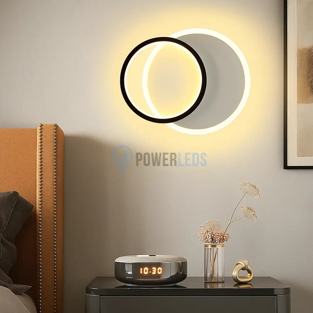 Aplica LED KARO ROUND 24W Black & White Echivalent 2400 lm Wall Light Fixtures