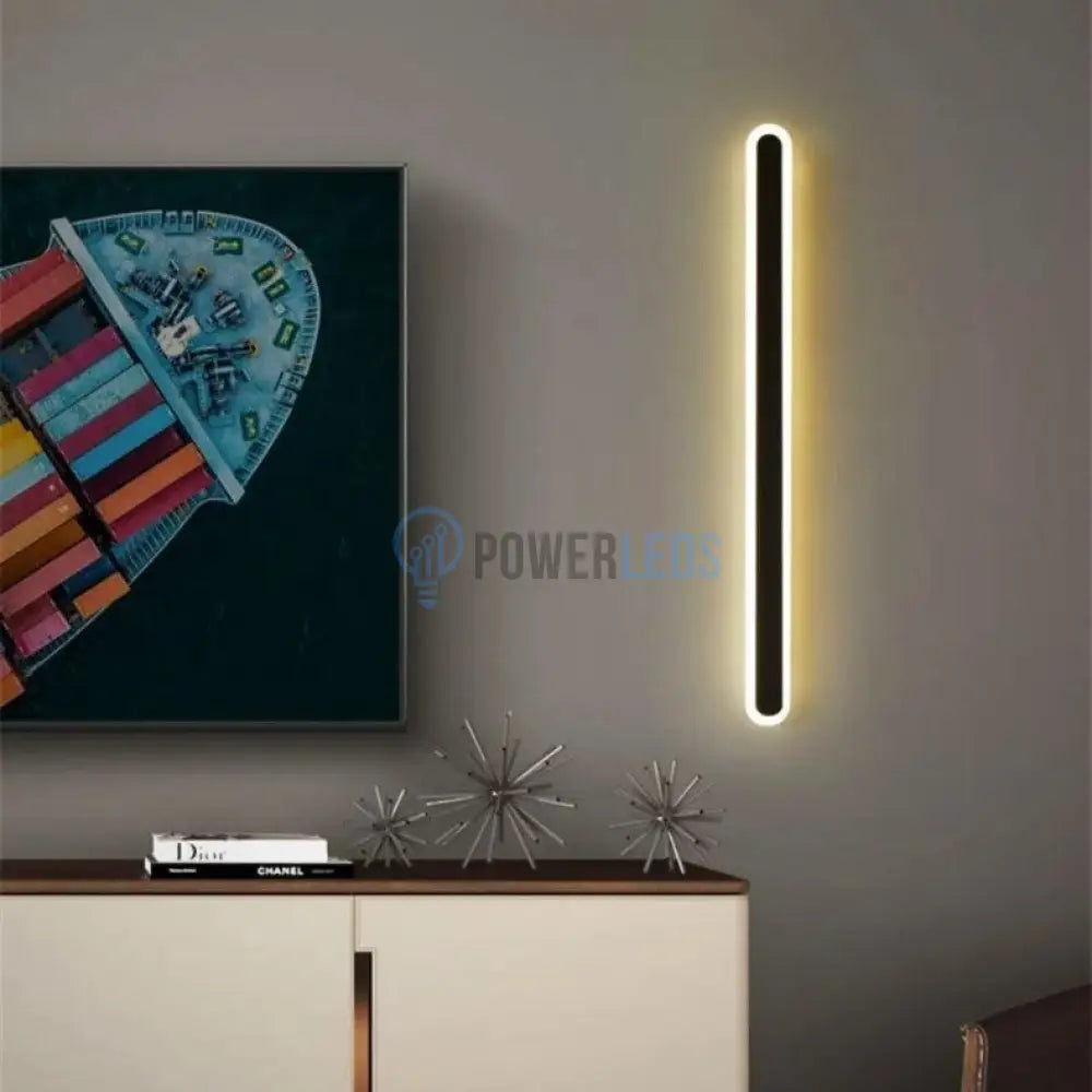 Aplica Led Liniara 48W 60Cm Neagra Echivalent 300W Lighting Fixtures