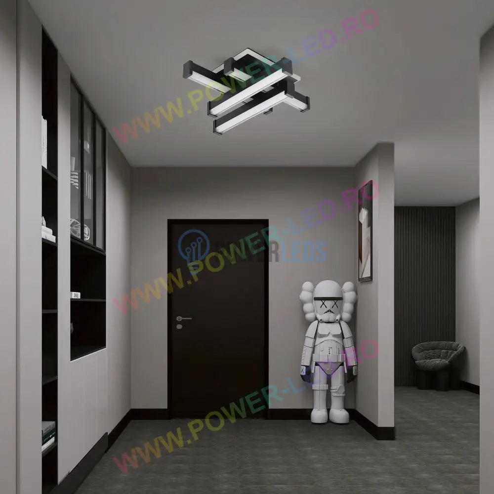 Aplica Led Linnes Square 62W Black Echivalent 300W Wall Light Fixtures