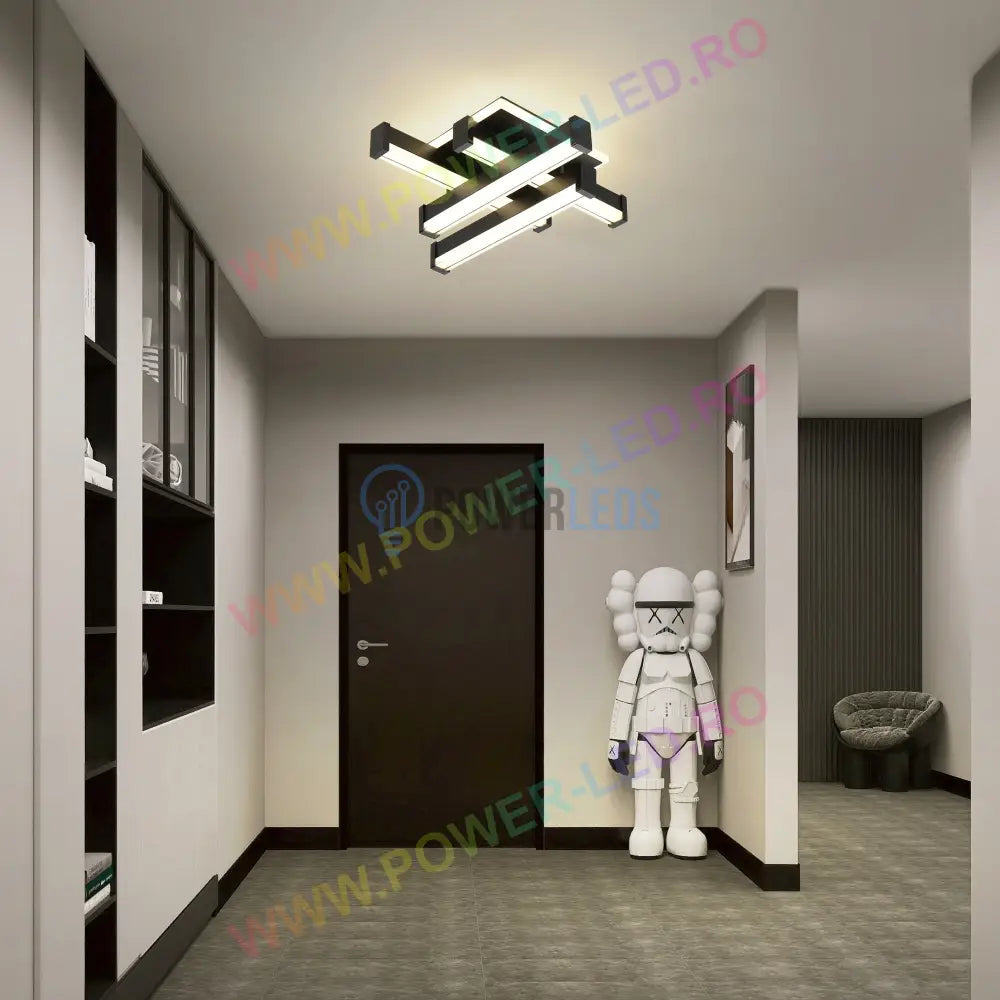 Aplica Led Linnes Square 62W Black Echivalent 300W Wall Light Fixtures