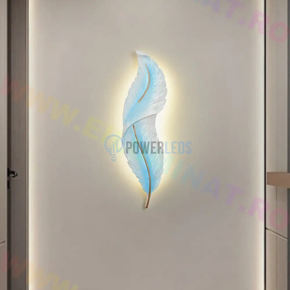 Aplica Led Luxury Feather 25W 63Cm Blue Sky Wall Light Fixtures