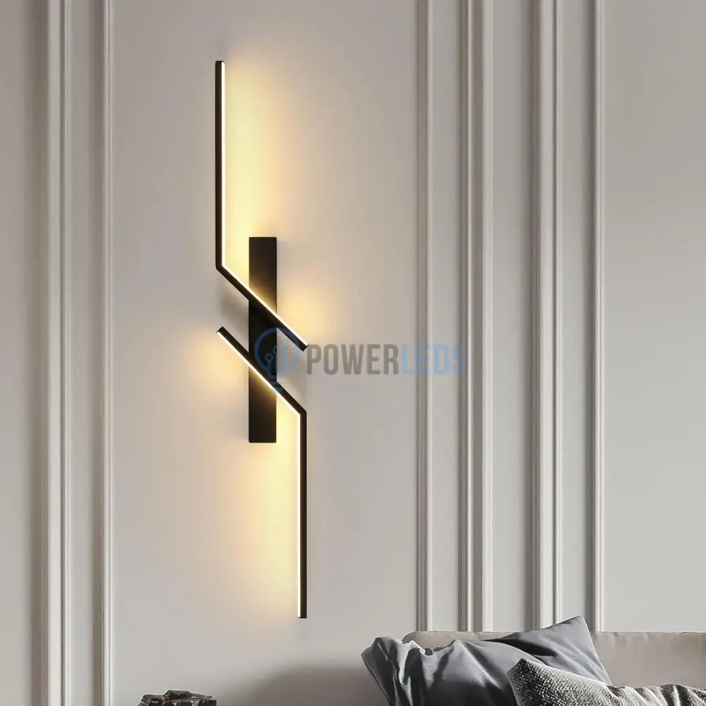 Aplica LED Modern Lines Black 60cm Echivalent 100W NEAGRA / MINIMALIST DESIGN / 60CM Wall Light Fixtures