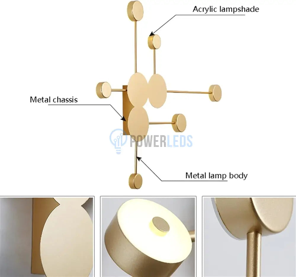 Aplica LED Modern Style-6 Gold Echivalent 200W AURIE / MINIMALIST DESIGN