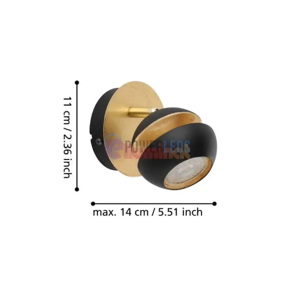 Aplica/Planfoniera LED NOCITO 3W NEGRU+AURIU powerleds.ro
