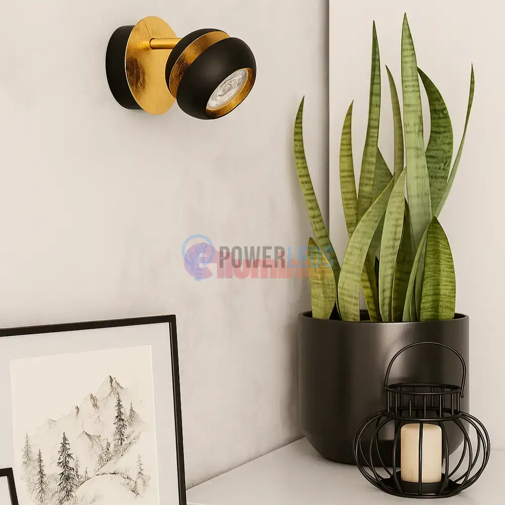 Aplica/Planfoniera LED NOCITO 3W NEGRU+AURIU powerleds.ro