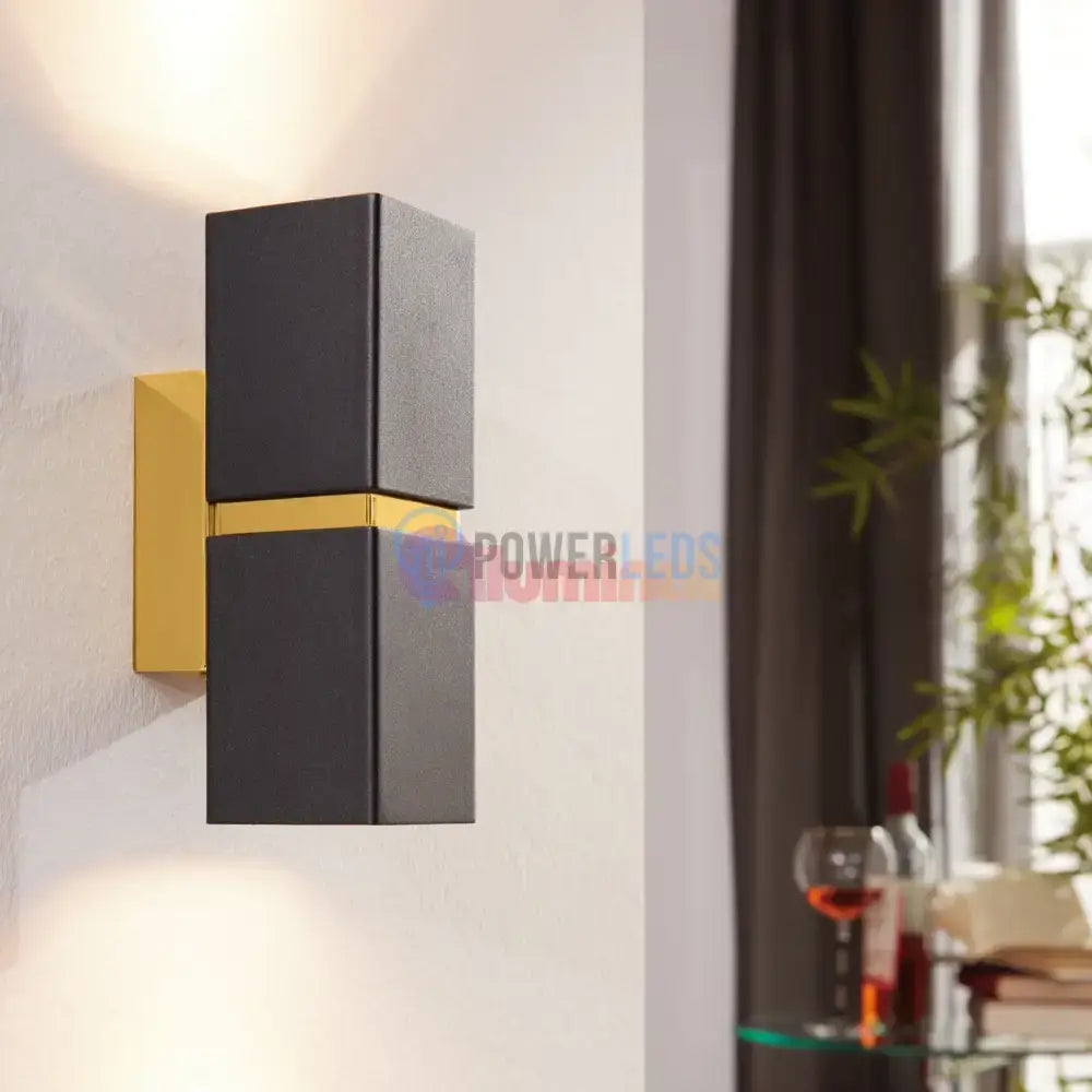Aplica LED 2X2,8W PASSA EGLO NEGRU+AURIU 95373 powerleds.ro