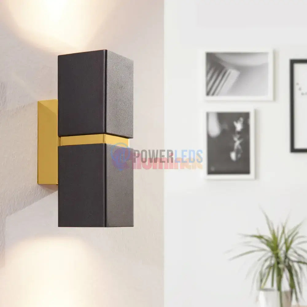 Aplica LED 2X2,8W PASSA EGLO NEGRU+AURIU 95373 powerleds.ro