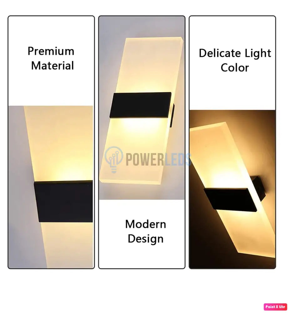 Aplica Led Perete 12W Sublime Square Black Wall Light Fixtures