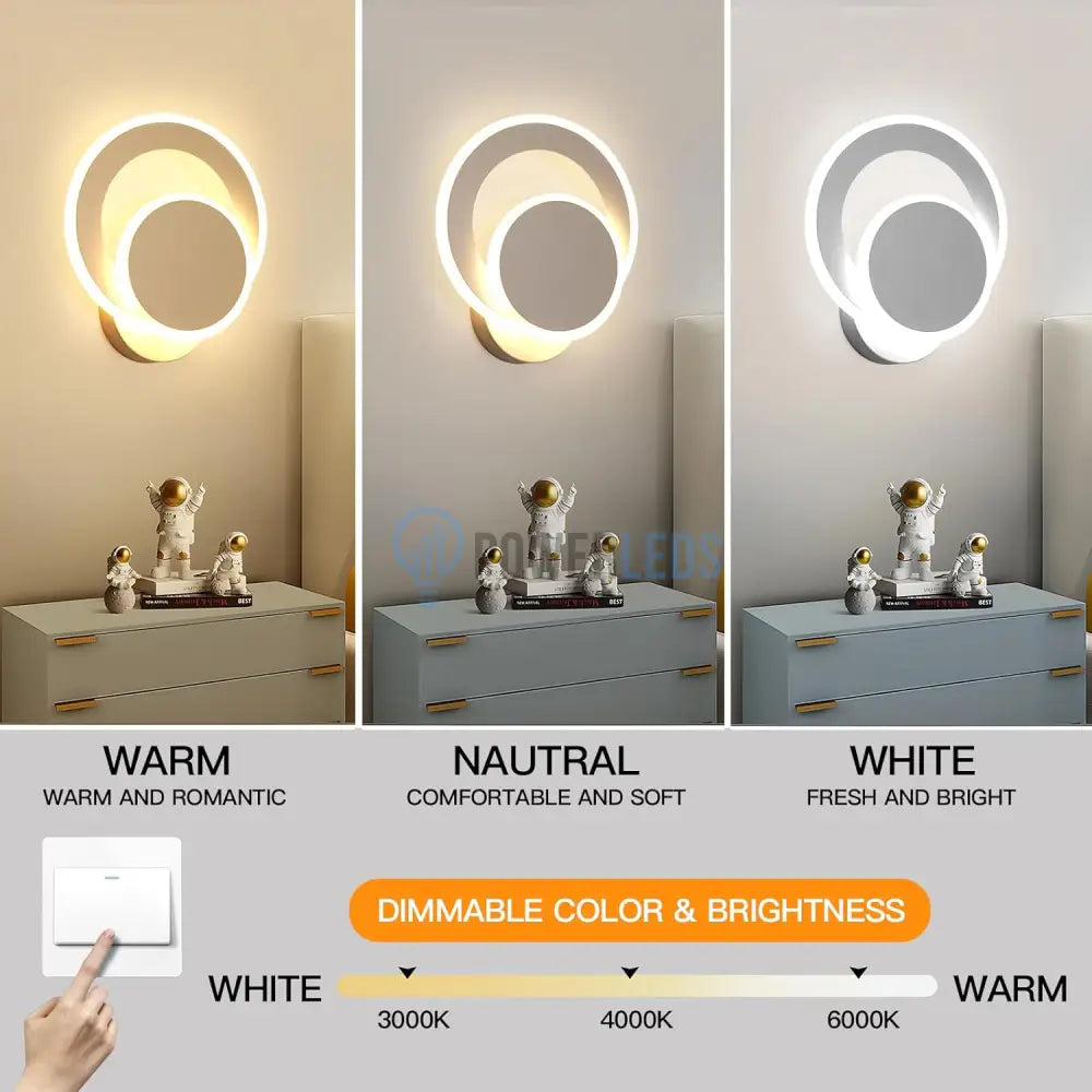 Aplica LED Round Reglabila Alba Echivalent 150W ALBA / CIRCLE DESIGN / APLICA PERETE Wall Light Fixtures