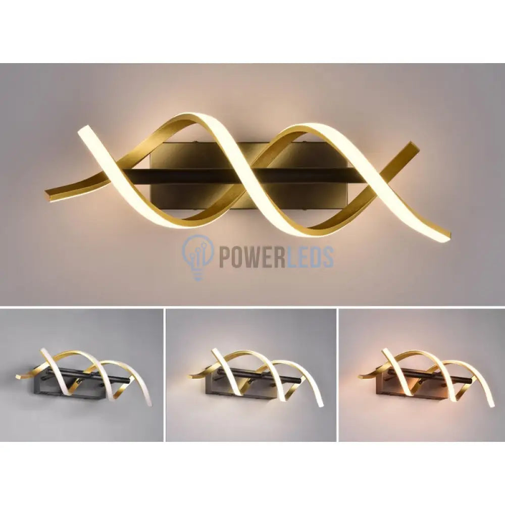 Aplica Led Sequence Gold + Black Echivalent 150W Wall Light Fixtures