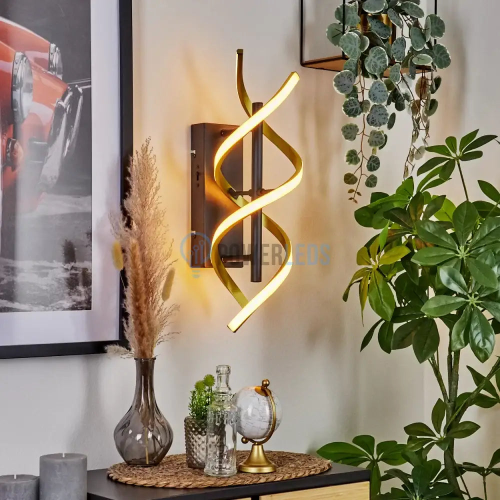Aplica Led Sequence Gold + Black Echivalent 150W Wall Light Fixtures