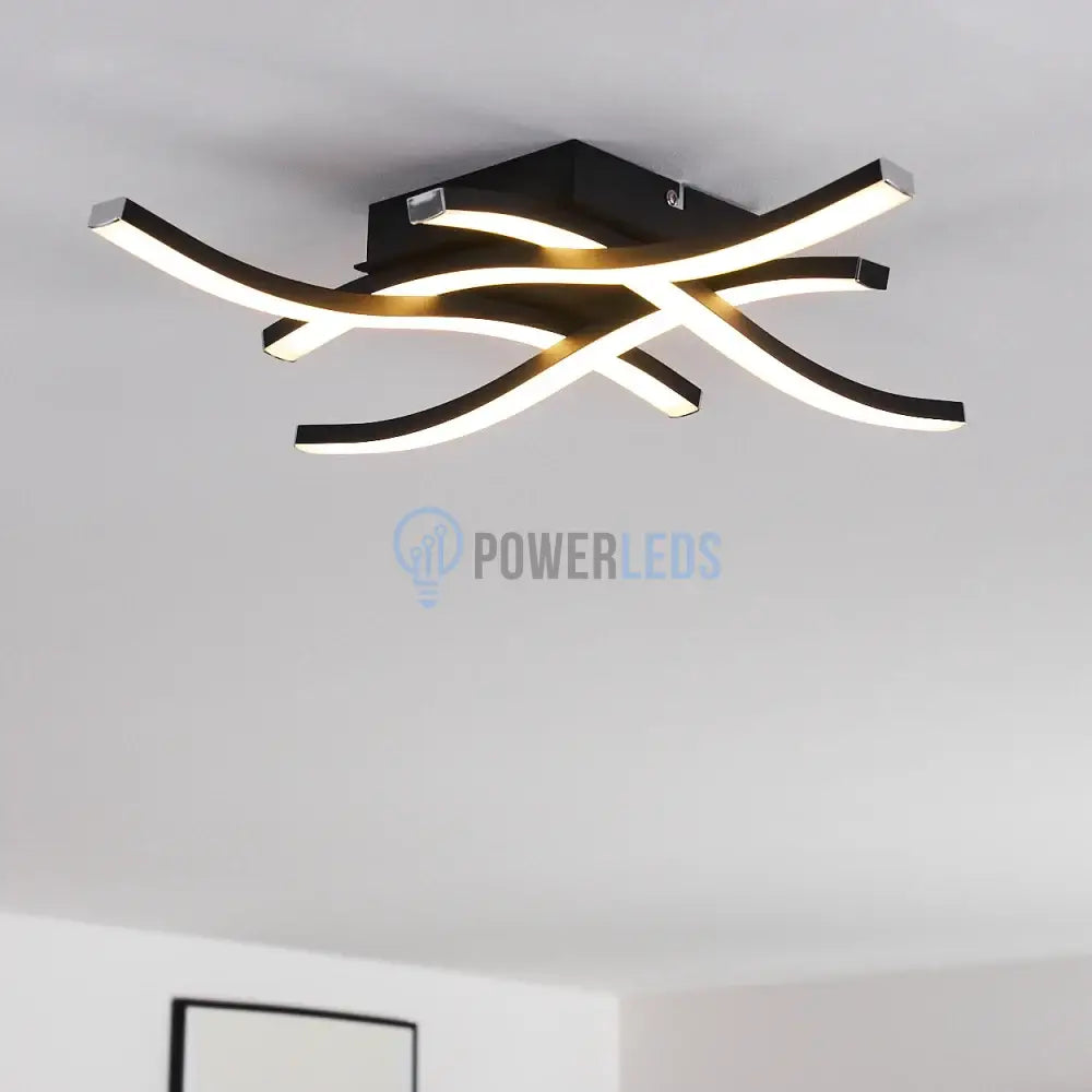 Aplica Led Waves Lines Black Echivalent 300W Wall Light Fixtures