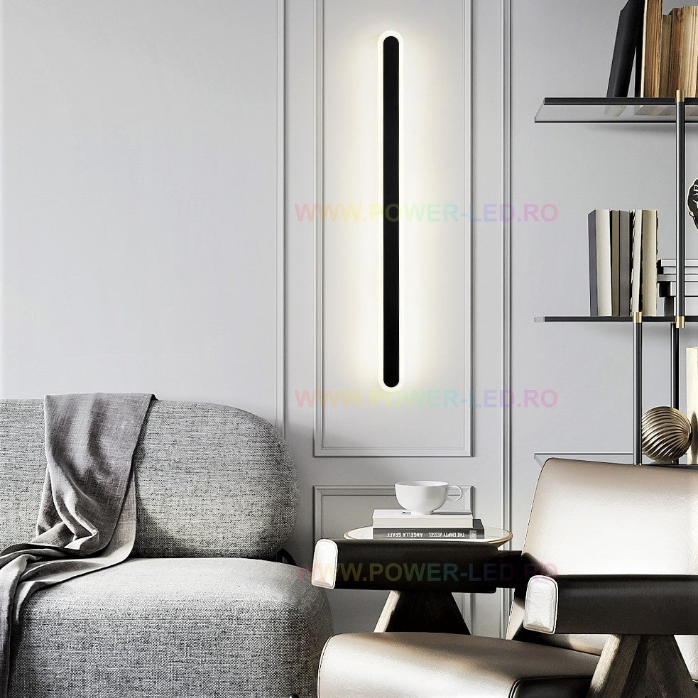 Aplica LED Liniara 48W 60cm Neagra Echivalent 300W
