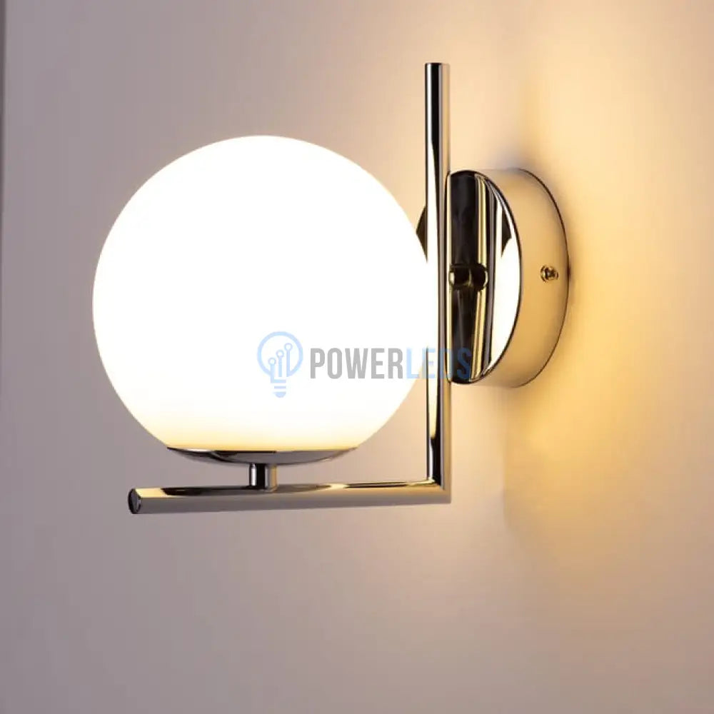 Aplica Nordic Style Abajur Mat Silver Globe ARGINTIE / ABAJUR / APLICA PERETE Wall Light Fixtures