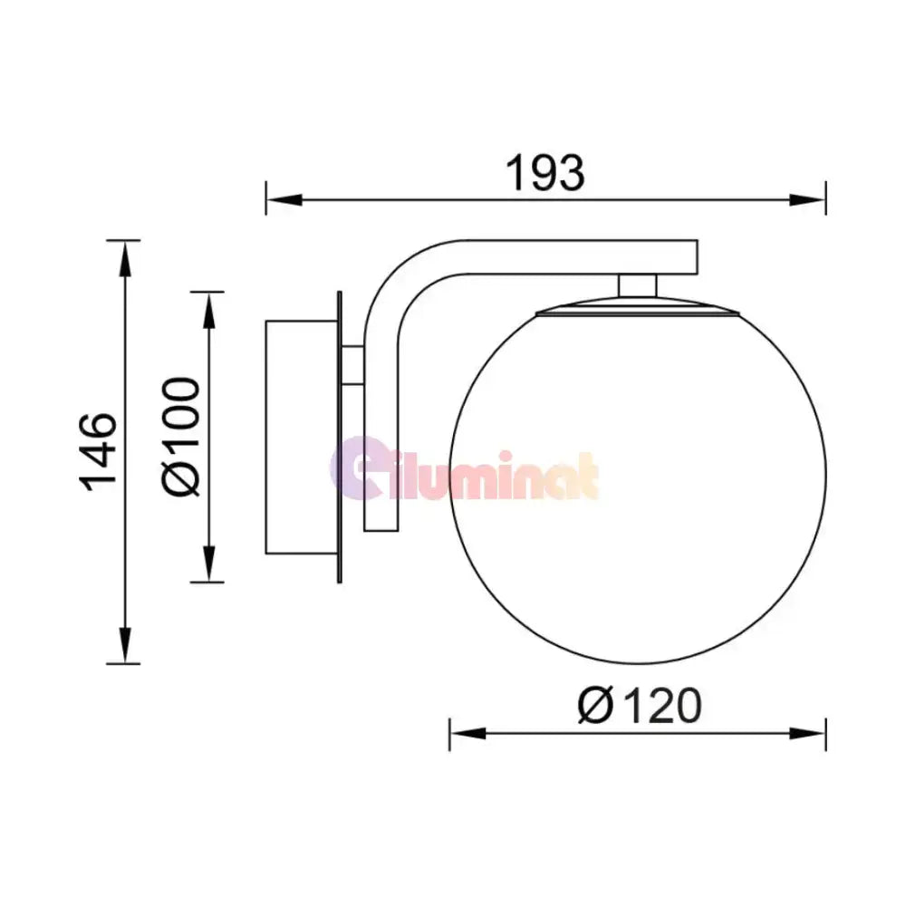 Aplica Perete Abajur Transparent Volta Black powerleds.ro
