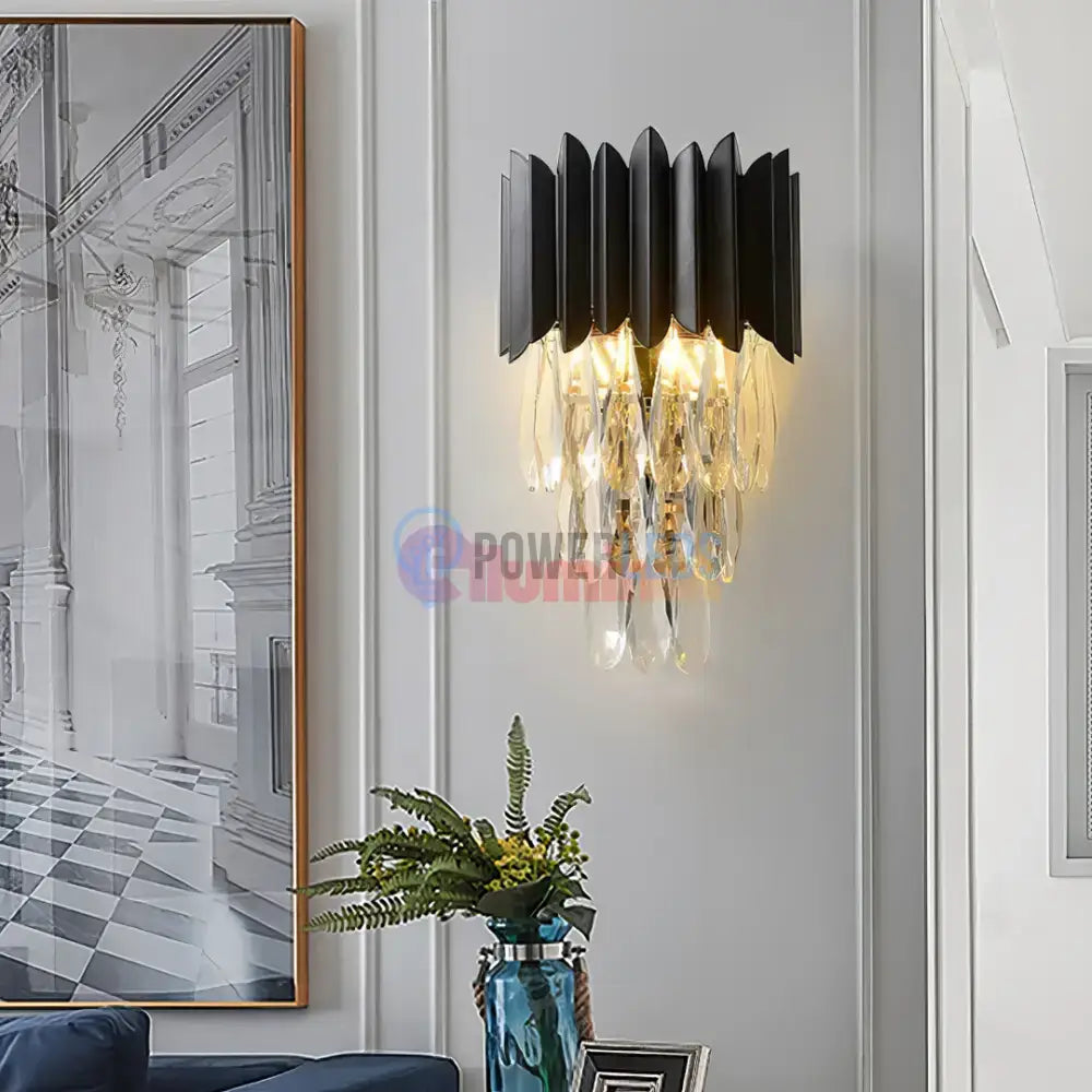 Aplica Perete Cristal 2xE14 Black Extravaganza powerleds.ro