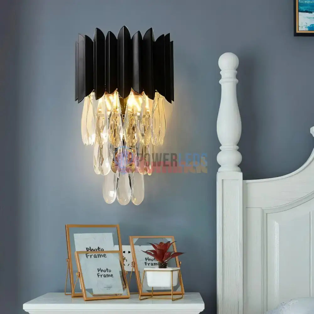 Aplica Perete Cristal 2xE14 Black Extravaganza powerleds.ro
