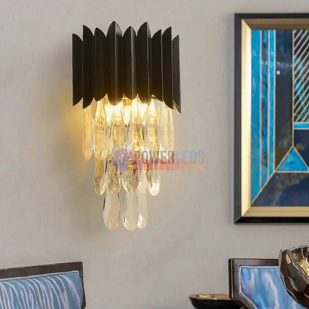 Aplica Perete Cristal 2xE14 Black Extravaganza powerleds.ro