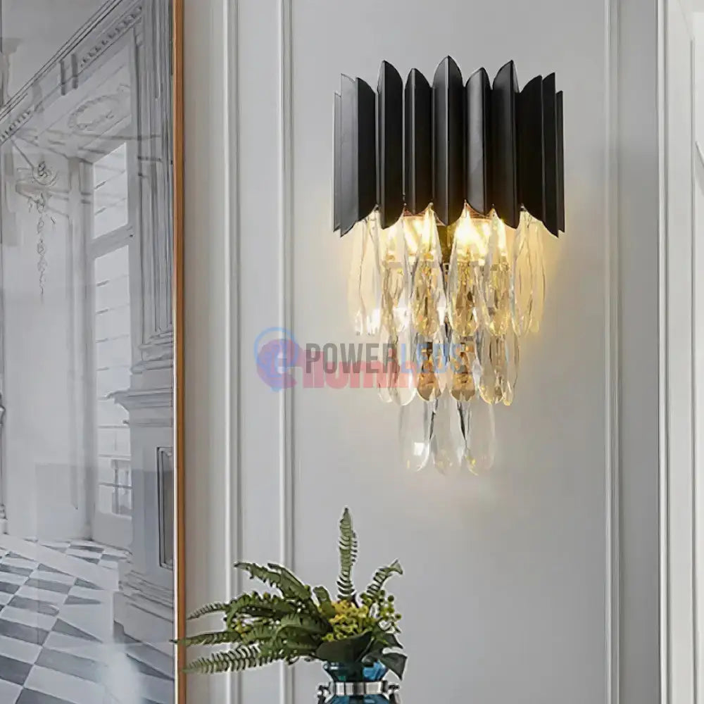 Aplica Perete Cristal 2xE14 Black Extravaganza powerleds.ro