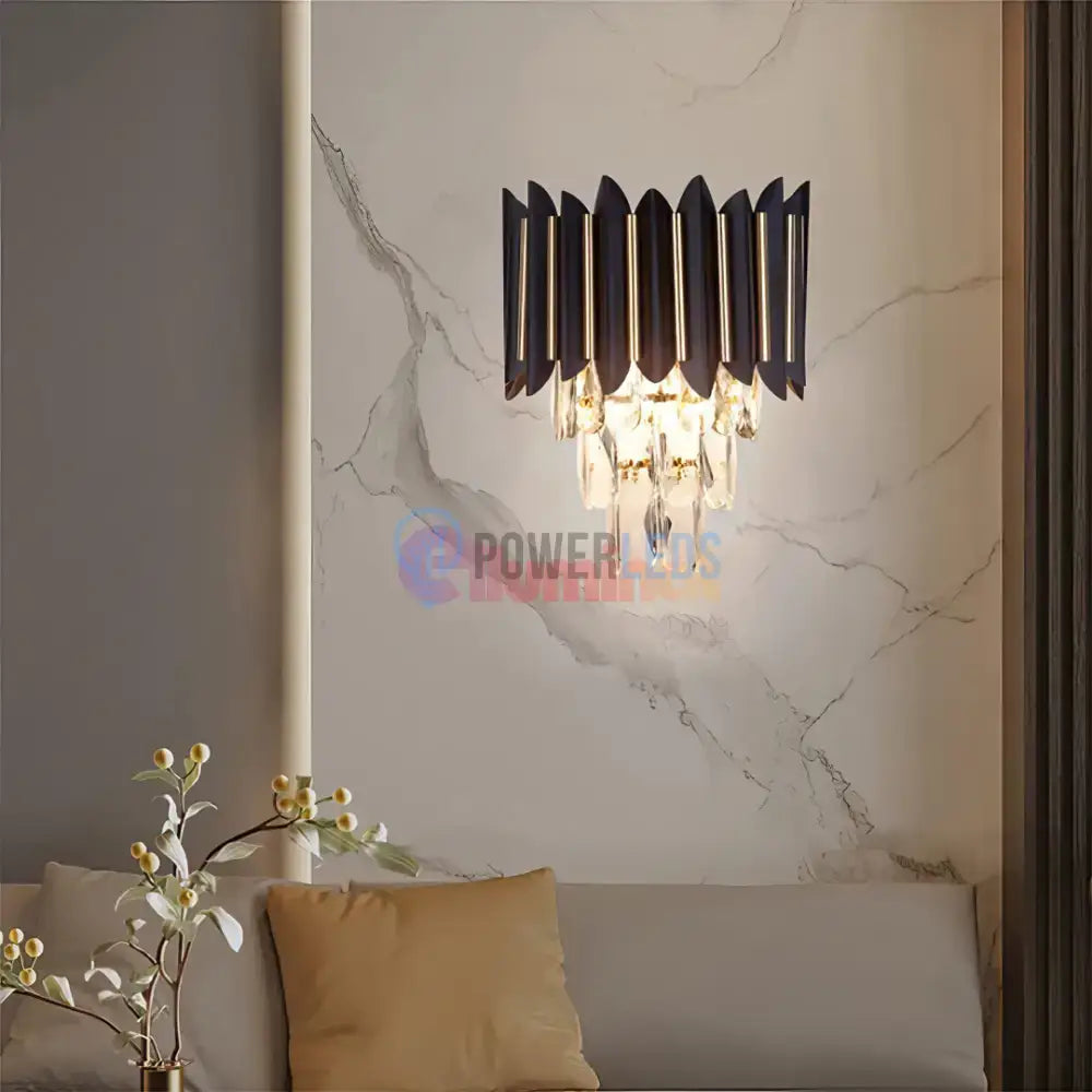 Aplica Perete Cristal 2xE14 Black Extravaganza powerleds.ro
