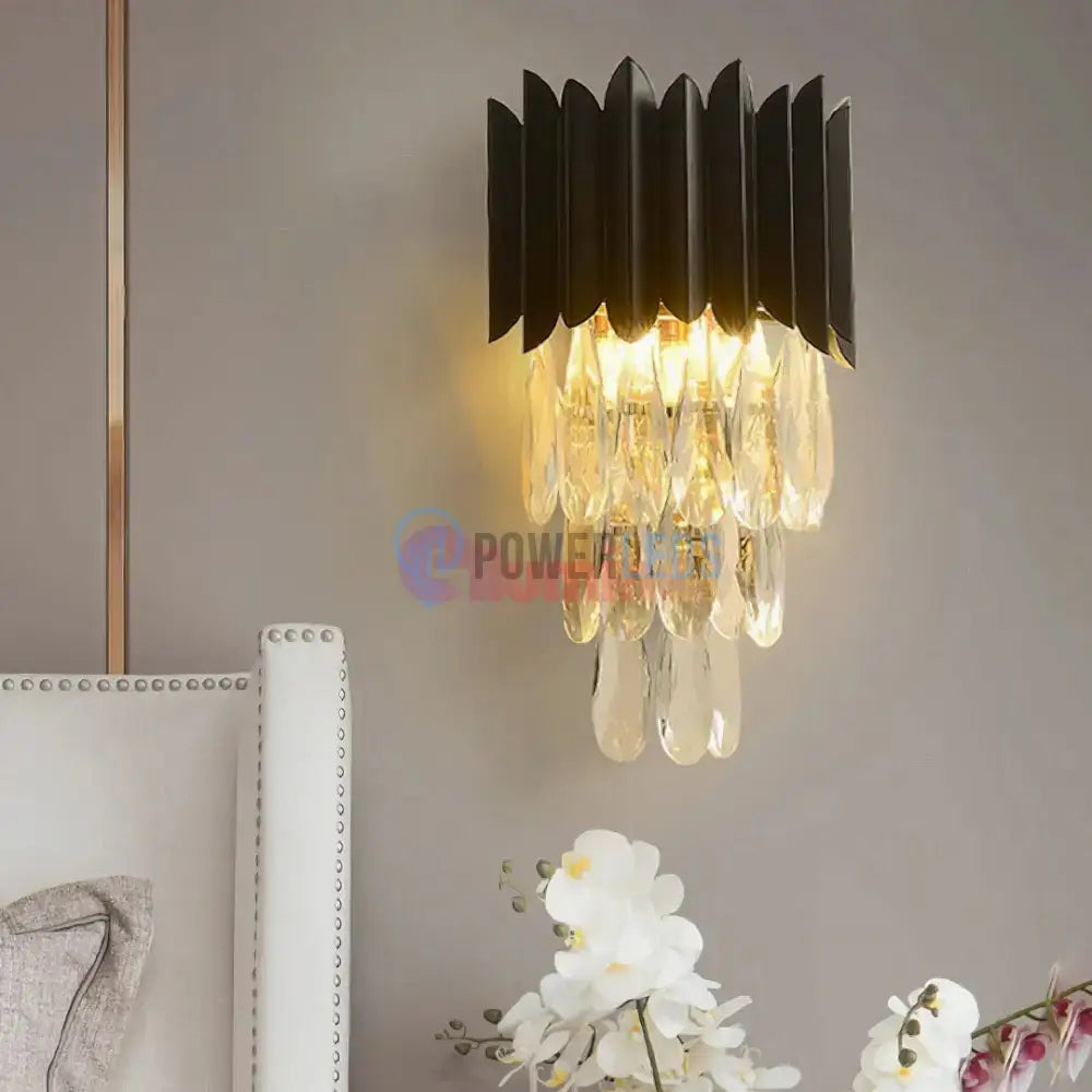 Aplica Perete Cristal 2xE14 Black Extravaganza powerleds.ro