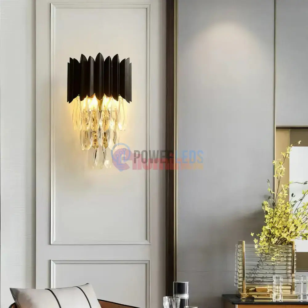 Aplica Perete Cristal 2xE14 Black Extravaganza powerleds.ro