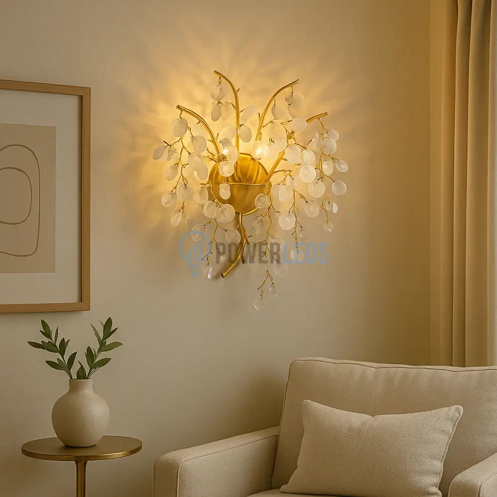 Aplica Perete Cristal Luxury Golden SunFlower powerleds.ro