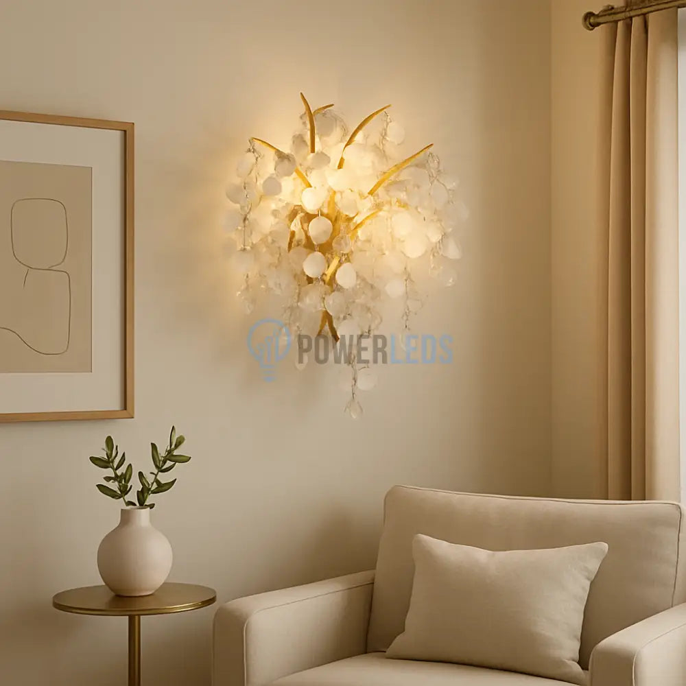 Aplica Perete Cristal Luxury Golden SunFlower powerleds.ro