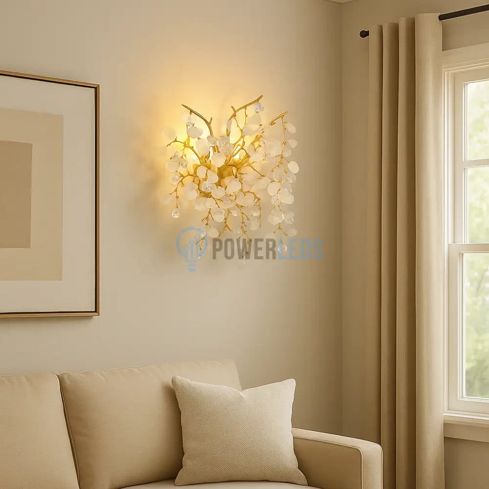 Aplica Perete Cristal Luxury Golden SunFlower powerleds.ro