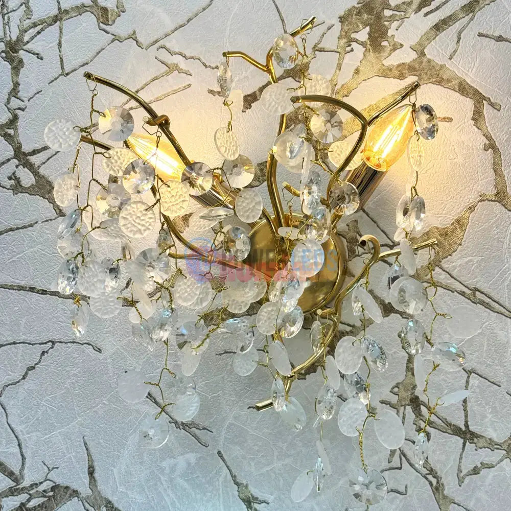 Aplica Perete Cristal Luxury Golden SunFlower powerleds.ro