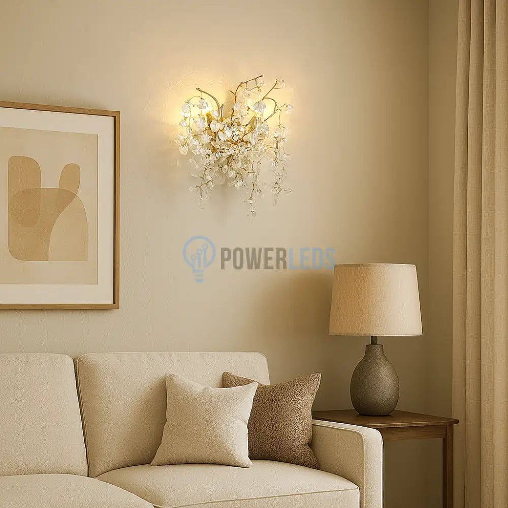 Aplica Perete Cristal Luxury Golden SunFlower powerleds.ro
