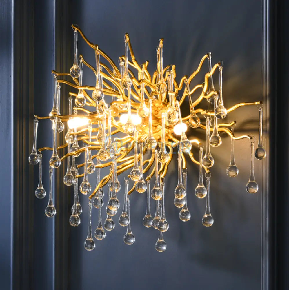 Aplica Perete Cristal Luxury Golden Tears Wall Light Fixtures