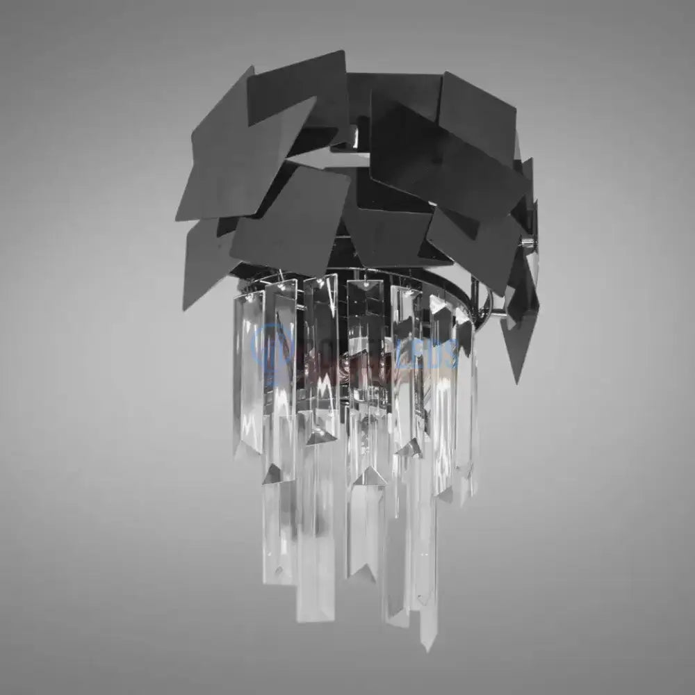 Aplica Perete Cristal Modern Troy Negru Lucios Wall Light Fixtures