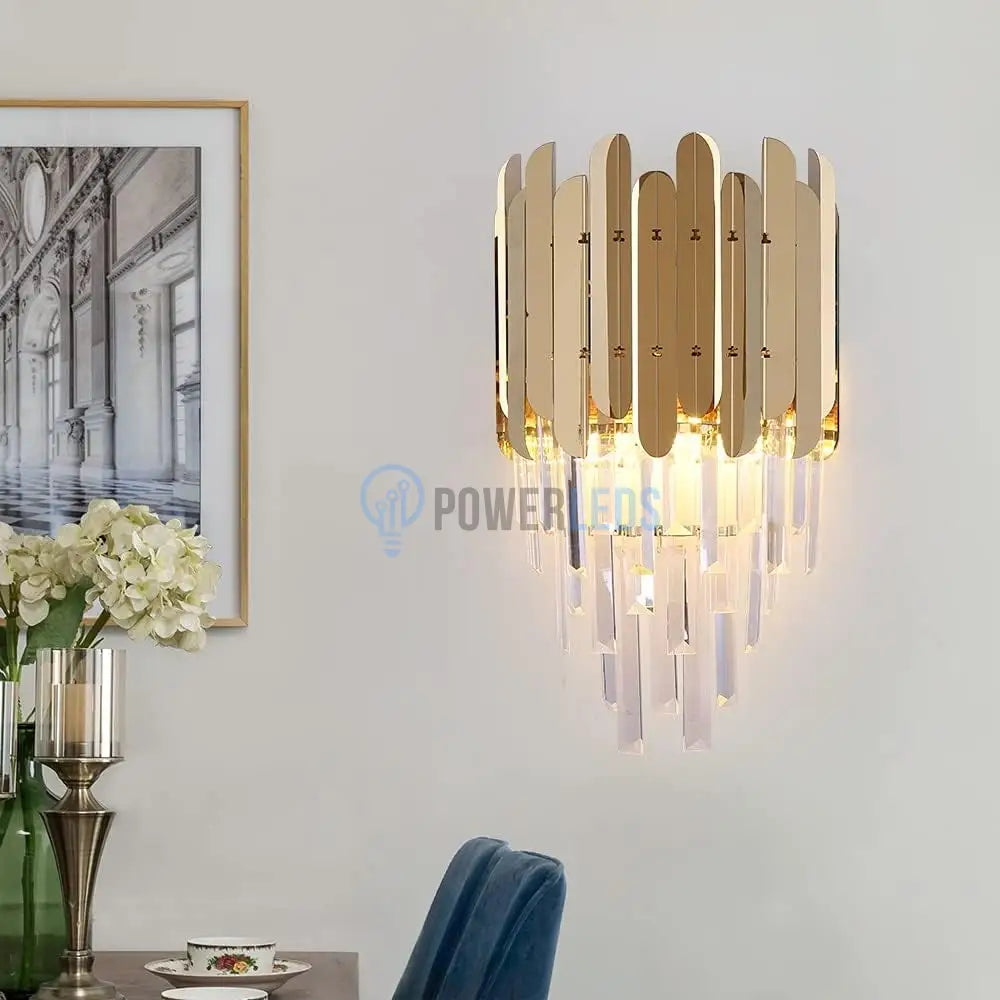 Aplica Perete Cristal Shiny Golden Chrome powerleds.ro