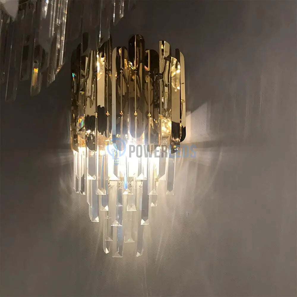 Aplica Perete Cristal Shiny Golden Chrome powerleds.ro