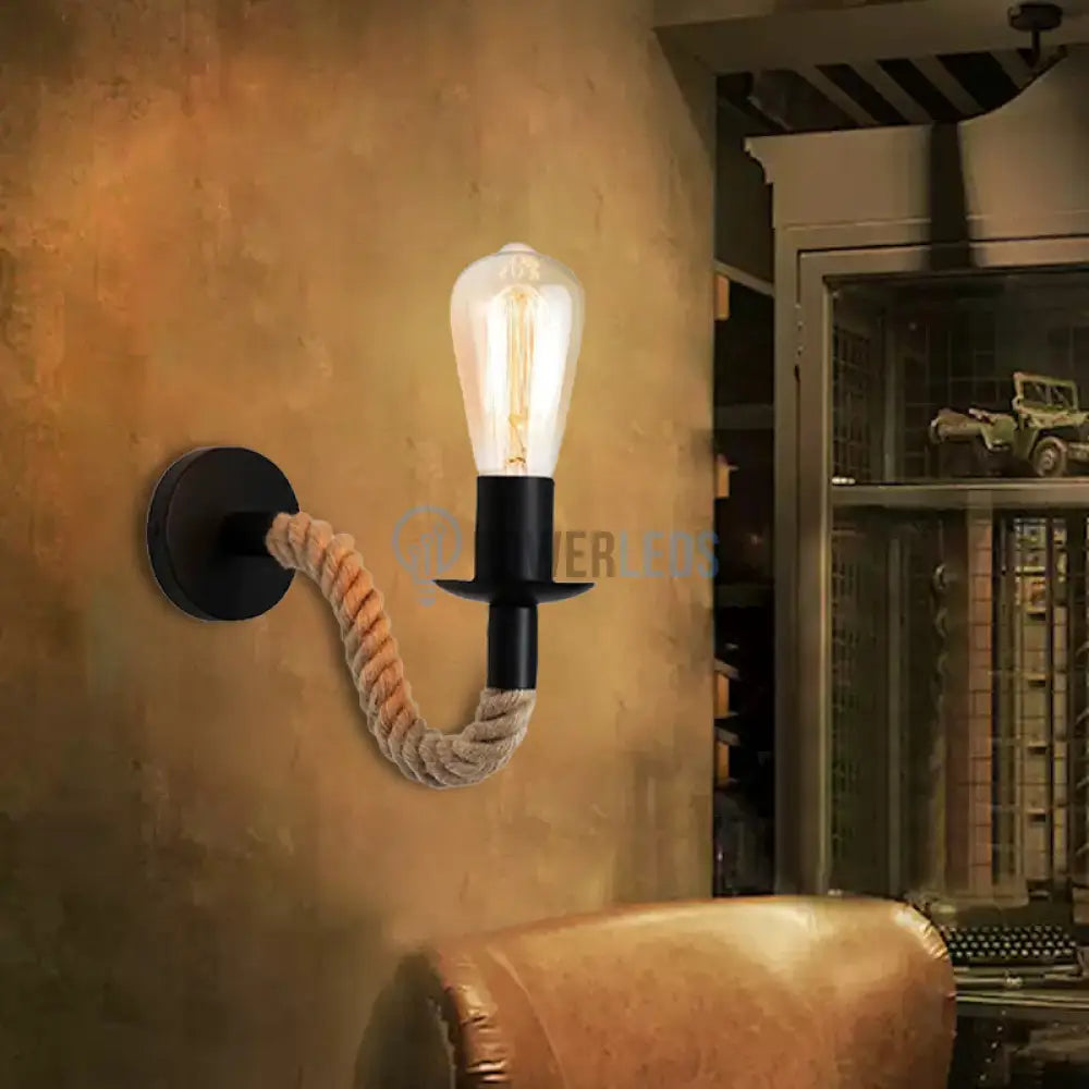 Aplica Perete Derva Vintage Rope NEAGRA / VINTAGE SI RETRO DESIGN / APLICA PERETE Wall Light Fixtures