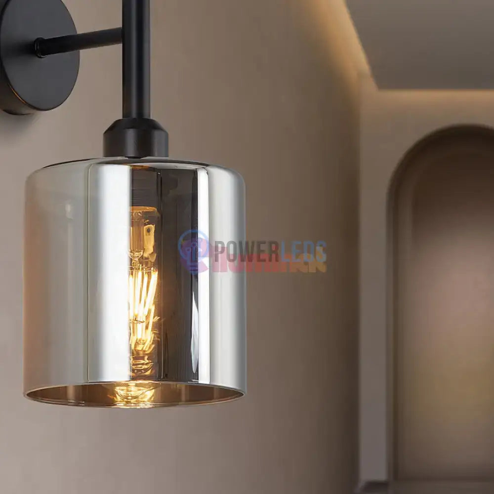 Aplica Perete Smokey V2 Neagra Abajur fumuriu powerleds.ro