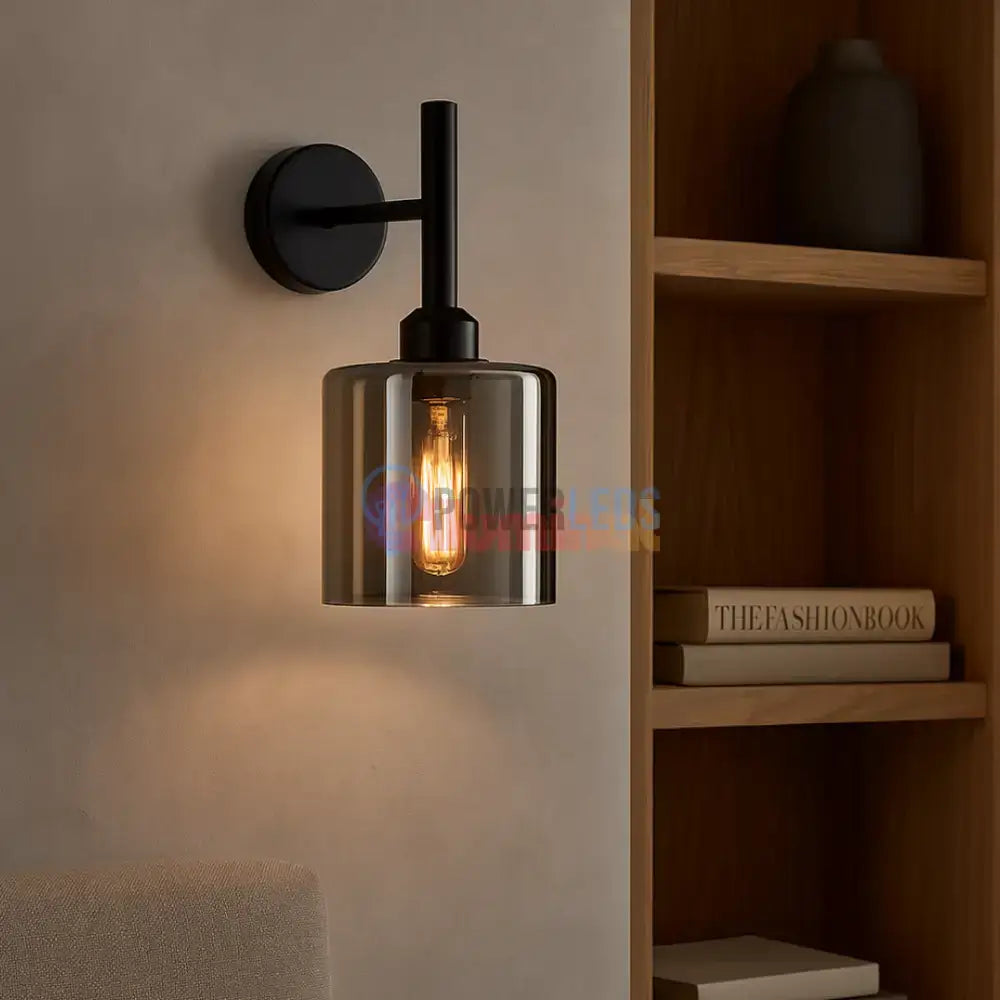 Aplica Perete Smokey V2 Neagra Abajur fumuriu powerleds.ro